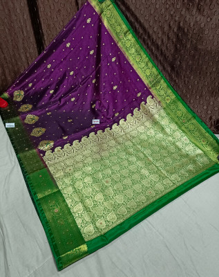 Spewim Woven Banarasi Art Silk Saree(Purple)