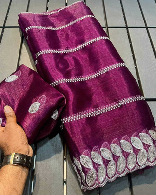 RK Creation Embellished Ilkal Silk Blend Saree(Purple)