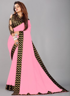 Flip The Style Printed Bollywood Georgette, Chiffon Saree(Pink)