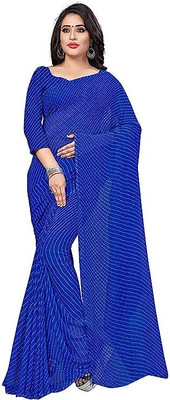 Priya Printed Leheria Georgette Saree(Blue)
