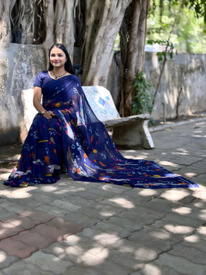 S.R.TEXTILES Self Design, Printed Daily Wear Georgette Saree(Multicolor)