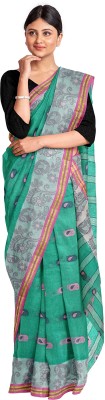 dreamy textiles hub Woven Tant Pure Cotton Saree(Light Blue)