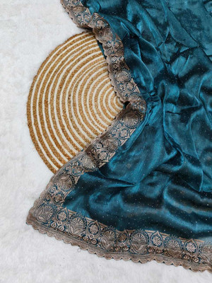 MISHTI ENTERPRISE Embellished Bollywood Chiffon Saree(Blue)