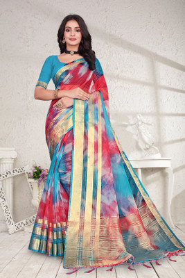 Aarunika LGF Digital Print Bollywood Art Silk Saree(Multicolor)