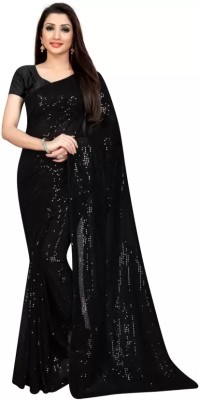 Kashtabhanjan nx Embellished Bollywood Georgette Saree(Black)