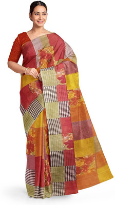 Saadhvi Floral Print Bandhani Georgette Saree(Multicolor)