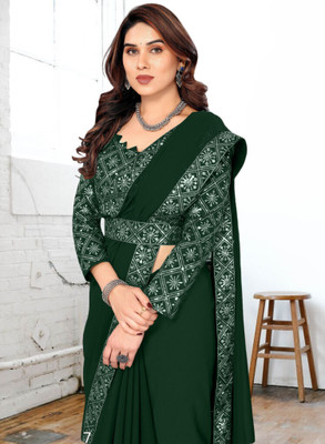 Kalavrit Creation Embroidered Bollywood Georgette Saree(Green)