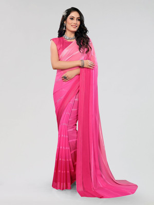 Moda Rapido Dyed Daily Wear Satin Saree(Pink)
