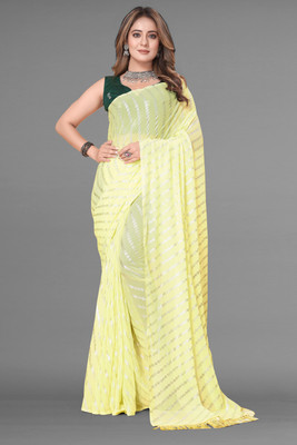 Radhika Fab Printed Bollywood Georgette Saree(Yellow)