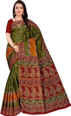 Vastram Creation Printed Daily Wear Pure Cotton Saree(Multicolor)