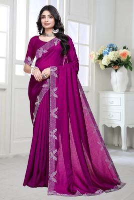 Divastri Self Design Bollywood Silk Blend Saree(Pack of 8, Pink)