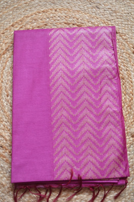 MRIKA Solid/Plain, Embroidered Bhagalpuri Handloom Viscose Rayon Saree(Magenta)