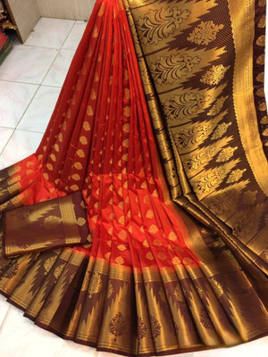 Balaji Woven Banarasi Nylon Saree(Multicolor)