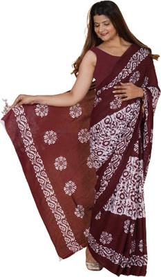 RAMNATH'S Printed, Color Block, Blocked Printed Daily Wear Pure Cotton Saree(Multicolor)
