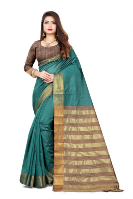 Classy Foriever Woven Bollywood Silk Blend Saree(Multicolor)