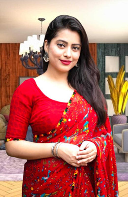 MAHADEV NX Self Design Bollywood Georgette Saree(Red)