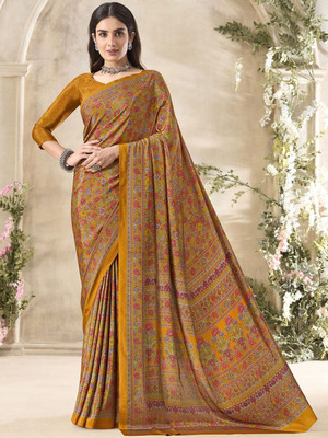 Anouk Rustic Printed Daily Wear Crepe Saree(Multicolor)