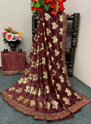 Sonali Fashion Embellished Bollywood Lycra Blend Saree(Maroon)
