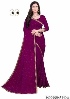 Saadhvi Digital Print Bollywood Lycra Blend Saree(Purple)