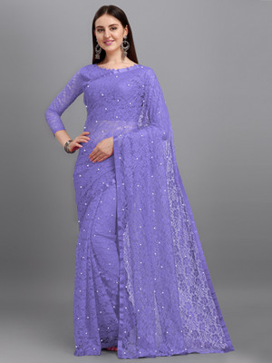 LOROFY Self Design Bollywood Net Saree(Multicolor)