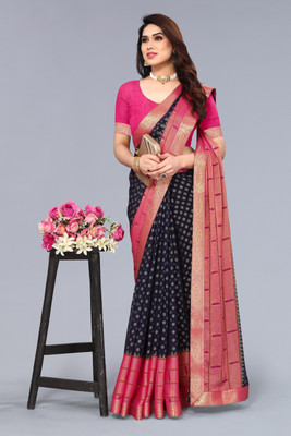 PinkEVE Polka Print, Woven Daily Wear Chiffon, Brasso Saree(Pink)