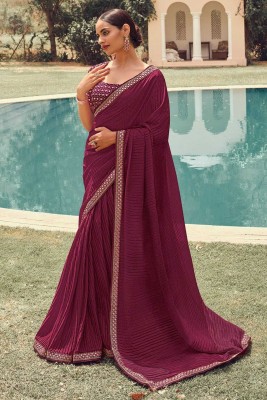 RUPAL CREATION Embellished Bhagalpuri Jute Silk Saree(Purple)