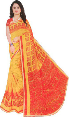 genrec Digital Print Daily Wear Chiffon Saree(Yellow)