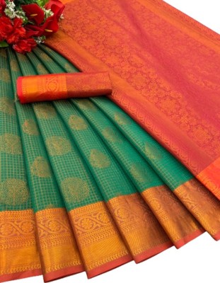 Bloviate Self Design Bollywood Jacquard, Silk Blend Saree(Multicolor)