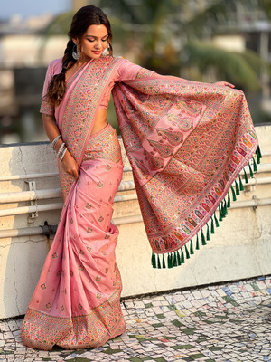 Tasrika Woven Bollywood Art Silk Saree(Pink)