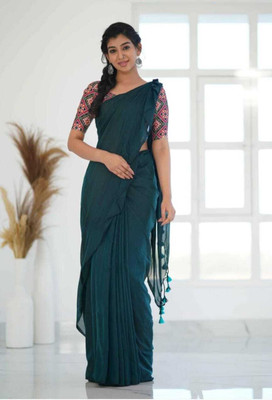 Maku Self Design, Solid/Plain Handloom Pure Cotton Saree(Purple)