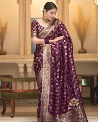 Feminine Look Printed Banarasi Art Silk Saree(Magenta)