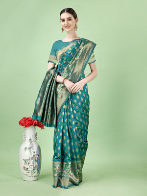 Divastri Woven, Self Design Kanjivaram Pure Silk, Jacquard Saree(Light Green)