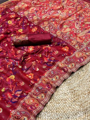 BHUMIKA CREATION Woven Kanjivaram Cotton Silk Saree(Maroon)