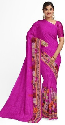 Saadhvi Digital Print Bollywood Lycra Blend Saree(Pink)