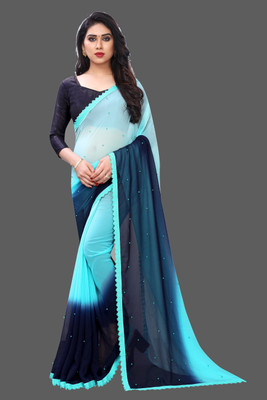 PRIHAL ART Georgette Embellished Blouse Material