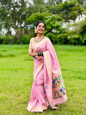 Fashion Club Collection Self Design, Woven Paithani Nylon, Jacquard Saree(Multicolor)