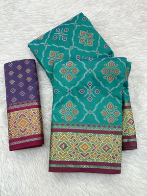 Pionex Woven Patola Pure Silk Saree(Pack of 2, Multicolor)