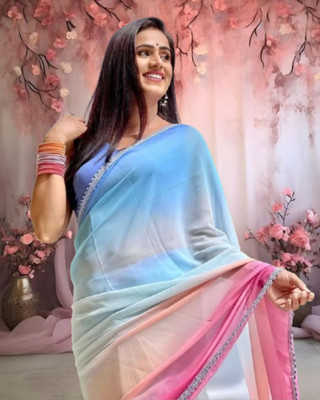 JAYAMENTERPRISE Striped Bollywood Georgette Saree(Multicolor)