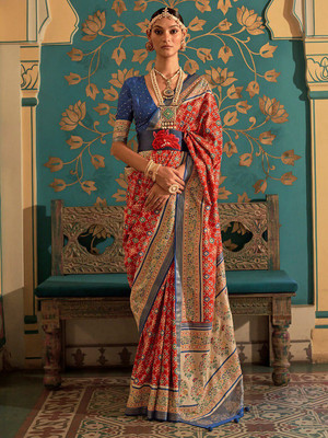 ANOUK Embellished Banarasi Silk Blend Saree(Multicolor)