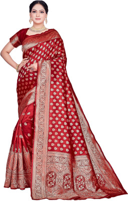Aarya creation Woven Kanjivaram Pure Silk Saree(Maroon)