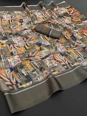 TTH Digital Print Bollywood Chiffon Saree(Multicolor)
