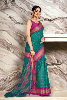 Raghav Silk Studio Woven Handloom Cotton Silk Saree(Light Green)