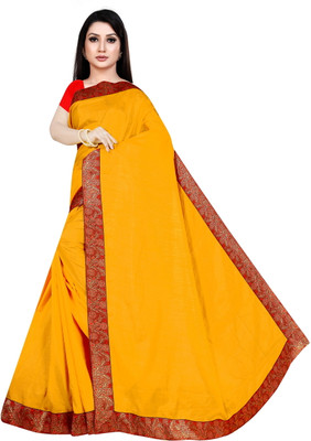 Pemal Designer Embellished Bollywood Cotton Blend Saree(Blue)