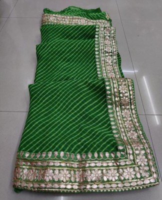 RDJEWEL Printed Bollywood Georgette Saree(Green)