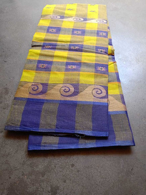 Aishani tant saree ghar Self Design Tant Pure Cotton Saree(Yellow)
