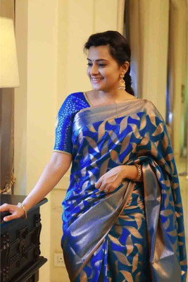 Jay Pal Woven Banarasi Jacquard Saree(Blue)