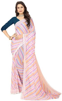 Pinki Devi Striped Handloom Pure Silk Saree(Multicolor)