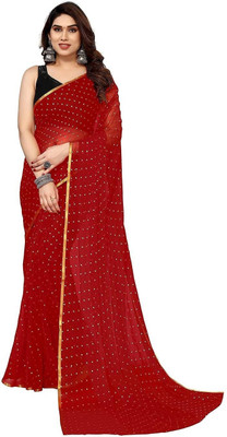 mamtasaree Embellished Bollywood Organza, Chiffon Saree(Maroon)