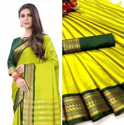 MAHADEV ENTERPRISE Woven Maheshwari Silk Blend, Cotton Blend Saree(Multicolor)