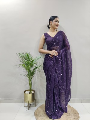 Divastri Embellished Daily Wear Georgette Saree(Purple)